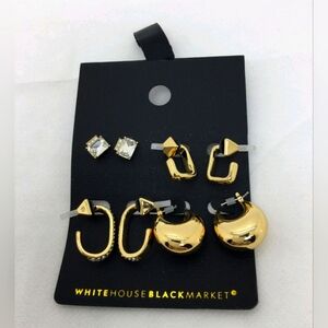 NWT White House Black Market Hoop & Stud Earrings Set